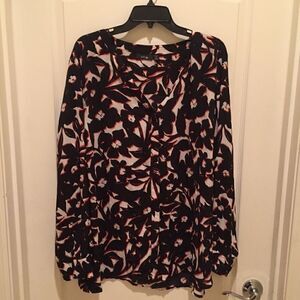 Apt 9 Sheer Top Black/Pink/White Size 3X